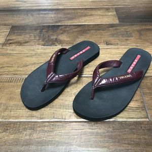Prada Leather and Rubber Flip Flop Size 39